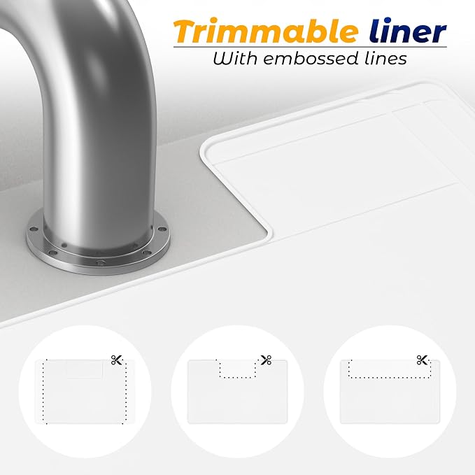 The Original Under Sink Mat - Silicone Waterproof mat, Trimmable, Easy to Clean, Kitchen Cabinet Liner, Under Sink Protector mats, Drip Tray with Lip - 34" x 22" or Smaller