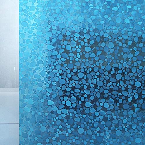 Bostofy Waterproof Shower Curtain Liner 8G EVA Thick Shower Curtain with Heavy Duty 3 Bottom Magnets, Shower Liner for Shower Stall, Bathtubs, 3D Pebble Pattern, 72 x 72,12 Hooks