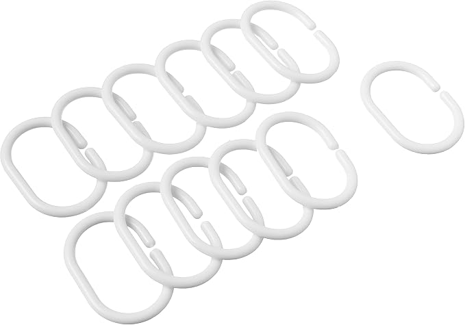 Amazon Basics Water Resistant 8-Gauge PEVA Shower Curtain Liner with Rust-Proof Metal Grommets and Plastic Hooks, 72"L x 72"W, Clear