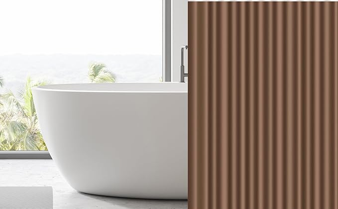 EHZNZIE Shower Curtain Liner Light Weight PEVA, Shower Liner 72x72 Inches, Waterproof, No Chemical Smell with 12 Rust Proof Metal Grommets for Bathroom Shower Curtain, Brown