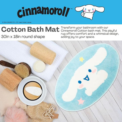 Collectibles Cinnamoroll Cotton Non Slip Plush Bathroom Mat Rug (Officially Licensed Product) by Franco