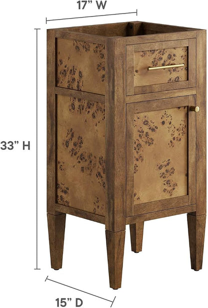Modway EEI-6136-BRN Elysian 18" Wood Bathroom Vanity Cabinet (Sink Basin Not Included), Brown
