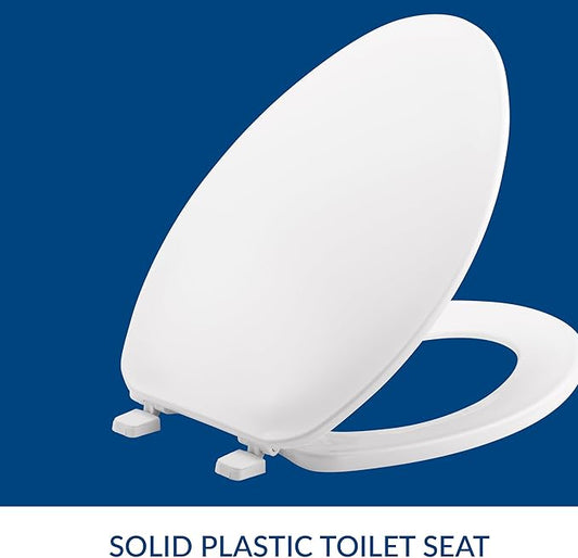 Bemis 170 Durable Plastic Toilet Seat,Elongated,White,(Pack of 2)