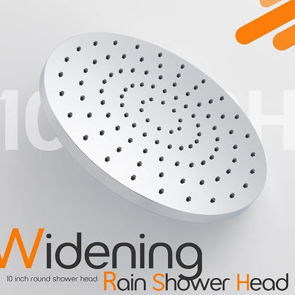 Waterfall Showerhead 10-Inch Large Bathroom Overhead Rainfall Shower Head with Adjustable Angle High Pressure 2.5 GPM, Chrome SH001CH-D10