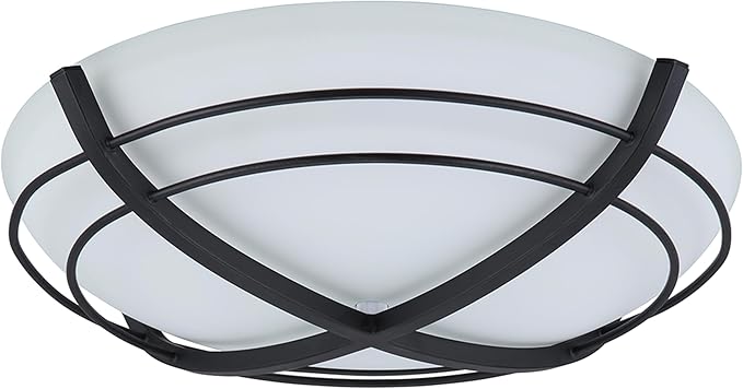 Good Housekeeping 81031 Kingsley Decorative 90 CFM 2.5 Sones Bathroom Ventilation Exhaust Fan with Light, Matte Black
