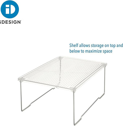 iDesign Recycled Plastic Stackable Bathroom Shelf Riser – Clear