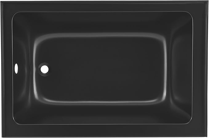 Voltaire 48" x 32" Left-Hand Drain Alcove Bathtub with Apron in Matte Black