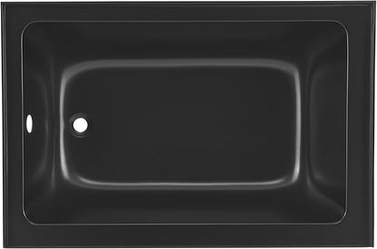 Voltaire 48" x 32" Left-Hand Drain Alcove Bathtub with Apron in Matte Black