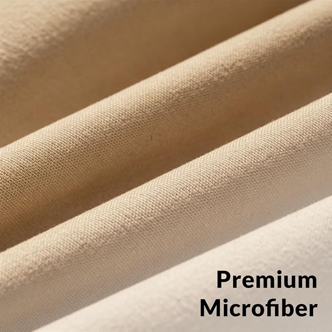 Felisa Ombre Khaki and White Shower Curtain Liner,Waterproof Fabric Shower Curtain with 3 Weighted Magnets, Odorless Cloth Lightweight Bathroom Curtain,Sturdy Rustproof Grommets,72 x 72