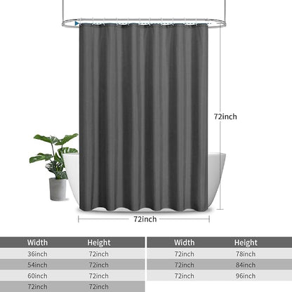 Waterproof Fabric Shower Curtain,No Liner Needed,72x72,CharcoalGrey | 2-in-1 Design,Linen Textured,100% Waterproof TPU-Laminated Backing,Magnetic Weighted,Machine Washable,For Bathroom,Hotel