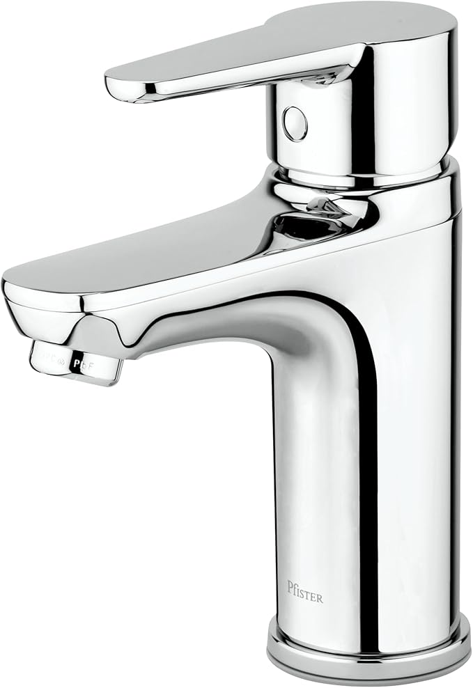Pfister Pfirst Modern Bathroom Sink Faucet, Single Handle, Single Hole, Polished Chrome Finish, LG1420600