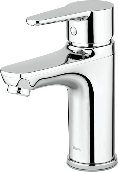 Pfister Pfirst Modern Bathroom Sink Faucet, Single Handle, Single Hole, Polished Chrome Finish, LG1420600