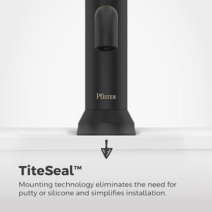 Pfister Capistrano Single Control Lavatory Faucet in Matte Black and Brushed Gold