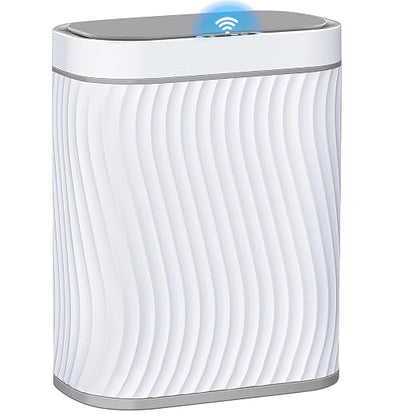 Ogikey Bathroom Small Trash Can with Automatic Touchless Lid, 2.6 Gallon Smart Garbage Can Narrow Waterproof Trash Bin for Bedroom, Office, Living Room