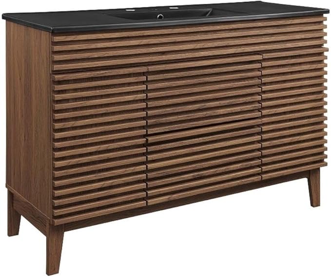 Modway Render 48" Single Bathroom Vanity in Walnut Black