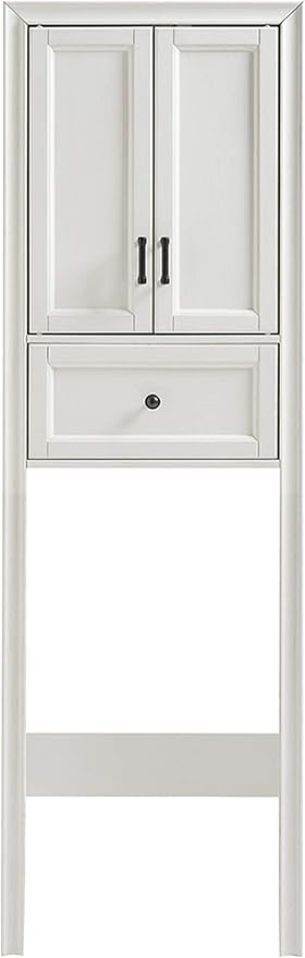 Crosley Furniture Tara Over The Toilet Storage Cabinet and Bathroom Organizer with a Drawer and Shelves, Vintage White