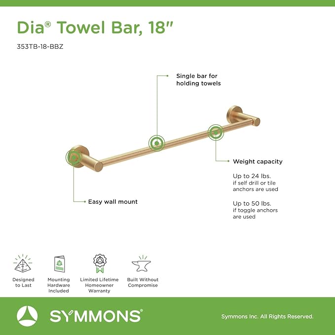 Symmons 35AC4BUNDLEBBZ Bathroom-Hardware, 4 Pieces, Brushed Bronze