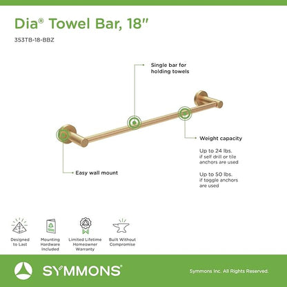 Symmons 35AC4BUNDLEBBZ Bathroom-Hardware, 4 Pieces, Brushed Bronze