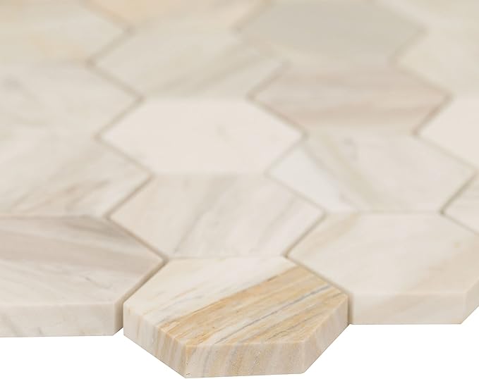 MSI Athena Gold Hexagon Honed Mesh Mounted Mosaic Tile for Bathroom, Kitchen Backsplash, Accent Wall Tile, and Shower Wall Tile
