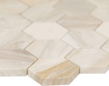 MSI Athena Gold Hexagon Honed Mesh Mounted Mosaic Tile for Bathroom, Kitchen Backsplash, Accent Wall Tile, and Shower Wall Tile