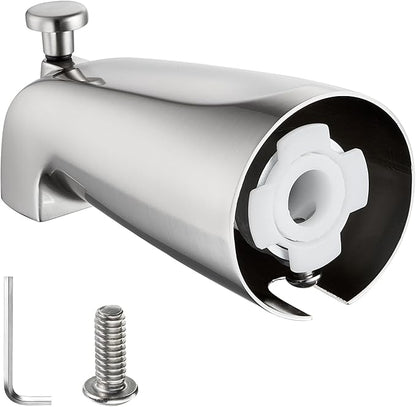 Slip-on Tub Spout with Diverter, Compatible with 1/2 Inch Copper Tube Fit, Bathroom Bathtub Spout 1-Pack (Brushed Nickel)