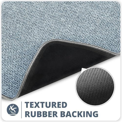 Bosap Bath Mat Set 2 Pieces,Ultra Thin Bathroom Rugs,Rubber Toilet Rugs