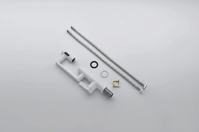 Rotatable Bathroom Faucet with Temperature Display in Fahrenheit (Batteries-Free), 3 Water Outlet Modes, White, BF2204-4