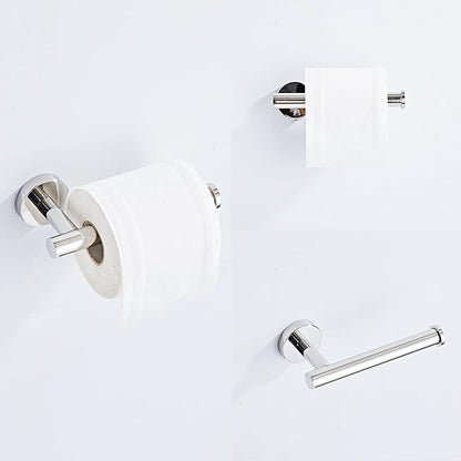 Chrome Bathroom Hardware Set 5 Piece with Towel Racks for Bathroom, SUS304 Stainless Steel Bath Towel Bar Set, 24 Inch Wall Mounted Accessories Kit…