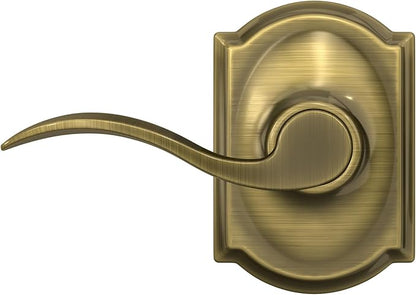 SCHLAGE Accent Lever with Camelot Trim Hall and Closet Lock in Antique Brass - F10 ACC 609 CAM