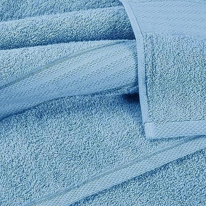 GLAMBURG 700 GSM Premium Cotton 2-Pack Oversized Extra Large Bath Sheet Set - 100% Combed Cotton - 2 Bath Sheets 35x70 - Luxury Hotel & Spa Quality - Durable Ultra Soft Highly Absorbent - Sky Blue