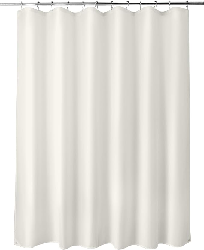 Titanker Fabric Shower Curtain Liner Washable, 70 x 72 Inches, Cream Shower Liner Fabric with 2 Magnets, Bathroom Polyester Shower Liner Waterproof Soft Lightweight, Cream