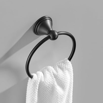 Sagetta Bathroom Hardware Set, 5-Piece Bath Accessories Set Matte Black Wall Mount Includes 24 in Towel Bar, 16 in Towel Bar, Towel Ring, TP Holder