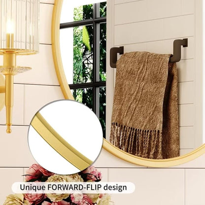 Growsun Gold Round Mirror, 24 inch Circle Wall Mirror for Bathroom Vanity, Entryway Living Room with Metal Frame for Home Decor