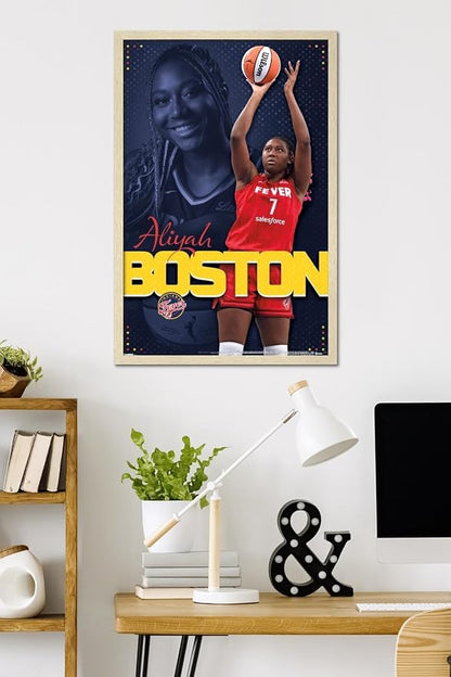 Trends International WNBA Indiana Fever - Aliyah Boston 25 Wall Poster, 34L x 22.4W, Blonde Framed Version