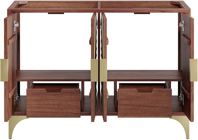 Modway Daylight Bathroom Vanity Cabinet Basin Not Included, 48" Double Sink Compatible, Walnut