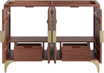 Modway Daylight Bathroom Vanity Cabinet Basin Not Included, 48" Double Sink Compatible, Walnut