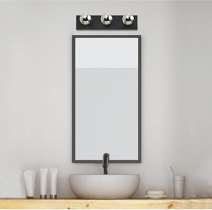 Westinghouse 6117500 Traditional Three-Light Indoor Vanity Light Fixture, Matte Black Finish, No Shades