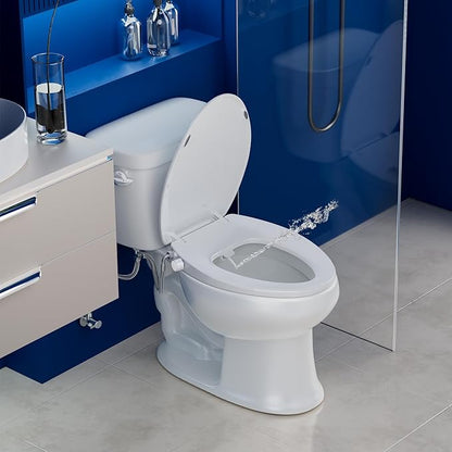 Elongated Heated Toilet Seat with Night Light, Three Temperature Settings Heated Seat,70 in Power Cord, Fit Elongated Toilet, Cold Water Bidet Function Toilet Seat With Slow Close