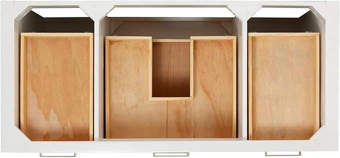 Alenza 48" White Bathroom Vanity with Sink, 1.5" Carrara Quartz Countertop, Single Rectangular Undermount Sink, 2 Soft Closing Doors, 5 Dovetail Drawers