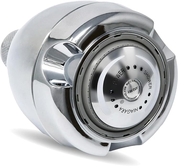Niagara Conservation N2915CH Earth Spa 3-Spray with 1.5 GPM 2.7-in. Wall Mount Adjustable Fixed Shower Head in Chrome, 1-Pack | Bathroom Shower Head Sprayer with Pressure Compensation Technology