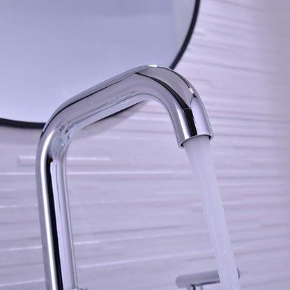 TRUSTMI 2-Handle 8 Inch Widespread Bathroom Sink Faucet High Arc Brass 3 Holes Vanity Faucet with cUPC Water Supply Hoses, Overflow Pop Up Drain Included, Chrome