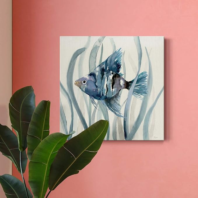 Renditions Gallery Fish in Seagrass II Wall Art, Premium Gallery Wrapped Canvas Decor, Ready to Hang, 16 in H x 16 in W, Made in America Print, AZS-WC07-17920-R-1616-MK