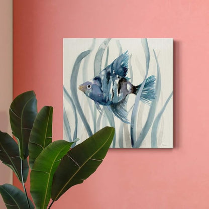 Renditions Gallery Fish in Seagrass II Wall Art, Premium Gallery Wrapped Canvas Decor, Ready to Hang, 16 in H x 16 in W, Made in America Print, AZS-WC07-17920-R-1616-MK