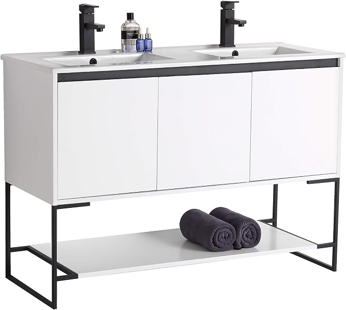 24 Inch Bathroom Vanity with Sink - Modern Knob Free Design, Elegant Space-Saving Solution for Your Bathroom - Durable, Bathroom Vanities for a Contemporary Look - Urbania Collection