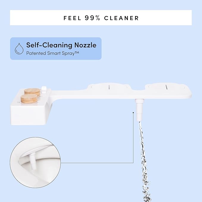 TUSHY Self-Cleaning Cool to Warm Water Bidet Attachment. Easy Universal DIY Install, No Plumber Required (Sink Connection Needed for Water Temperature Control), Bronze Knob