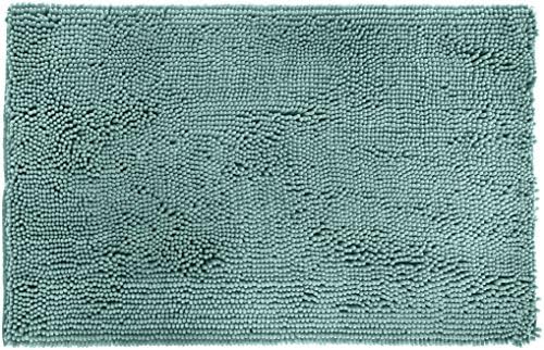 Amazon Basics Bathroom Rugs, Extra Soft Absorbent Shag Bath Rugs, Non-Slip Backing, Quick Drying, Machine Washable, Plush Comfort for Bathroom Floor, Tub and Shower, 21" x 34", Seafoam Green