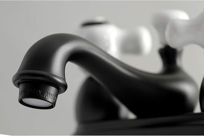 Kingston Brass KS3600PX 4 in. Centerset Bathroom Faucet, Matte Black