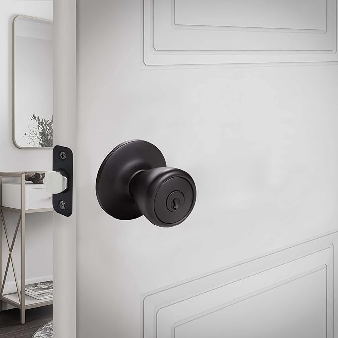 Design House 779272 Tulip Keyed Entry Door Knob Matte Black