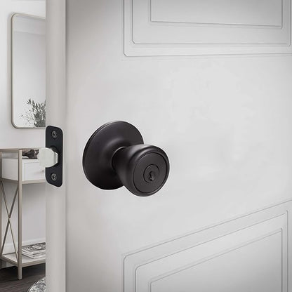 Design House 779272 Tulip Keyed Entry Door Knob Matte Black