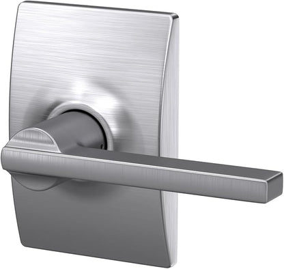 Schlage F10 LAT 626 CEN Latitude Door Lever with Century Trim, Hall & Closet Passage Lock, Satin Chrome